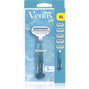 Gillette Venus Smooth, scheerapparaat voor vrouwen met 5 vullingen, Wegwerptrimmer voor vrouwen met 3 messen