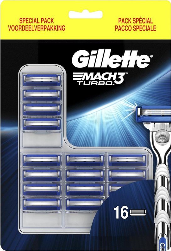 Gillette - Mach3 Turbo - Scheermesjes - 16 Stuks