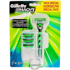 Gillette Mach3 Sensitive Voordeelpakket met 4 Mesjes