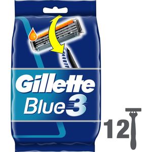 Gillette Blue3 - 12 Stuks - Wegwerpscheermesjes