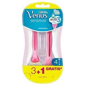 Gillette Venus Sensitive scheerapparaat voor dames en wet, 3+1 scheerapparaat