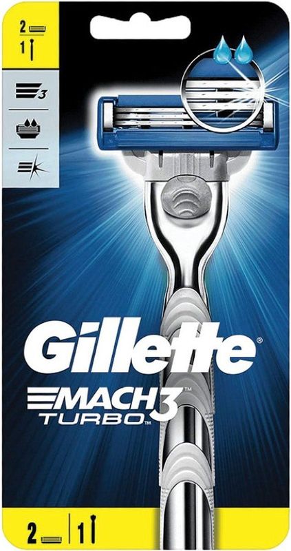 Gillette Mach3 Turbo Scheerapparaat en 2 navullingen