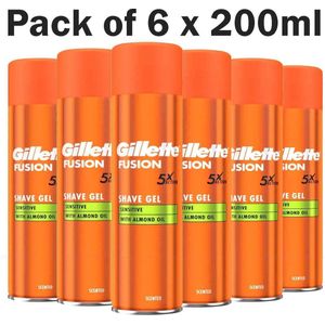 Gillette Fusion Ultra Sensitive Scheergel - Voordeelverpakking 6x200ml