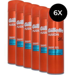 Gillette Fusion5 Ultra Moisturizing Scheergel Mannen - 6x200ml Voordeelverpakking