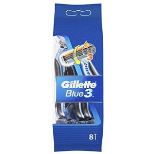 Gillette Blue3 Wegwerpscheerapparaat voor heren, voetbaleditie, per stuk verpakt (1 x 8 stuks)
