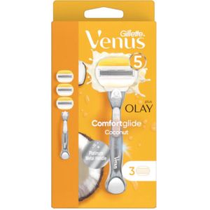 Gillette Venus Comfortglide Olay Coconut Razor & Razor Blades 1 houder + 3 st