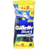Gillette Blue3 Smooth 4+2 stuks