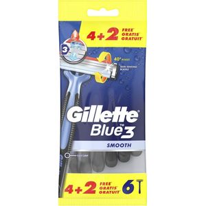 Gillette Blue3 wegwerpmesjes men smooth 4+2 stuks