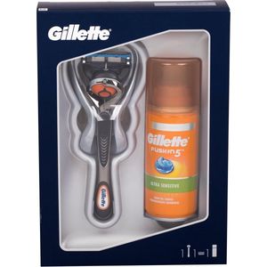 Gillette Fusion Proglide Flexball Razor 1pc Combo: Razor 1 Pc + Shaving Gel Fusion5 Ultra Sensitive 75 Ml