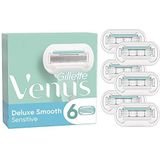 Gillette Venus Deluxe glad gevoelige scheermesjes voor dames, verpakking van 6 navulmessen