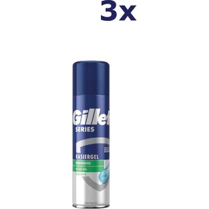 3x Gillette Series Scheergel Sensitive Skin 200 ml