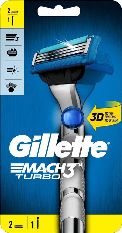 Gillette Mach3 Turbo Scheersysteem + 1 Scheermesje Mannen