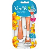 Gillette Venus Riviera Disposable Razors with Scented Handle - 2 pieces