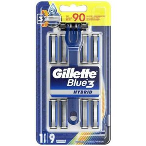 Handmatig scheermesje Gillette Blue3 Hybrid + 9 Stuks navulling mesjes