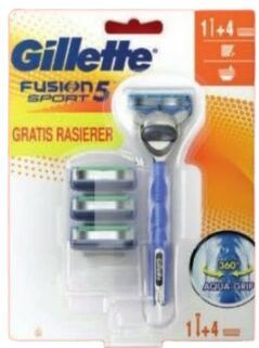Gillette Fusion Sport Scheersysteem met Navulmesjes 4 Stuks