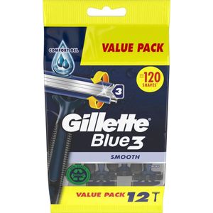 Gillette Blue 3 Smooth wegwerpscheerapparaat voor heren, 12 stuks
