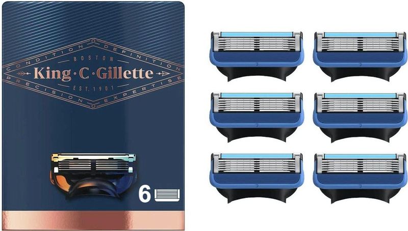 King C. Gillette - Fusion Scheermesjes - 5 Premium Bladen - Voor Gezicht en Contour