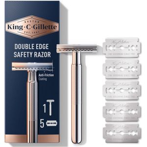 King C. Gillette Double Edge Safety Razor Houder en Scheermesjes 5 stuks