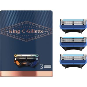 King C. Gillette Gezicht en Contouren Scheermesjes Voor Heren, 3 Navulmesjes, Met Ingebouwde Precisietrimmer