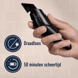 King C. Gillette - Draadloze Baardtrimmer - Zwart - Kunststof - 3 Kamopzetstukken