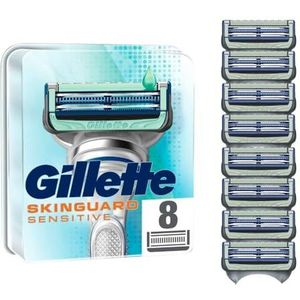 Gillette SkinGuard Sensitive Navulscheermesjes aloë, 8 Stuks, Klinisch Getest Voor De Gevoelige Huid