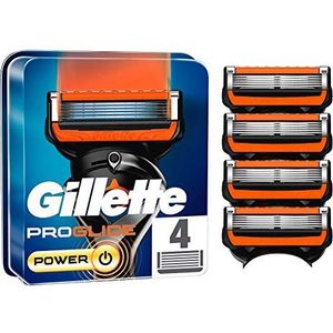 Gillette ProGlide Power scheermesjes voor mannen, 4 stuks, met 5 anti-irritatie-messen, voor een grondige en langdurige scheerbeurt