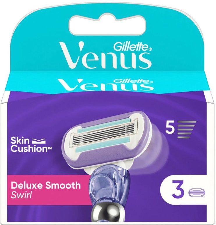 Gillette Venus Deluxe Smooth Swirl Scheermesjes Voor Vrouwen - 3 Navulmesjes