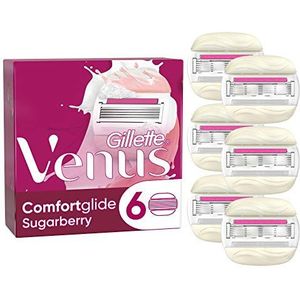 Gillette Venus Comfortglide Sugarberry Scheermesjes (6 Stuks) Voor Vrouwen, 5 Mesjes Met Gelkussentjes Voor een Gladde Scheerbeurt En Een Zachte Huid, Navulmesjes, Past In Brievenbus