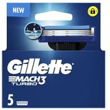 Gillette Mach3 Turbo scheermesjes voor heren, verpakking met 5 reservemesjes (verpakking kan variëren)