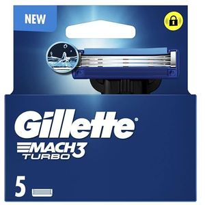 Gillette Mach3 Turbo - Lot de 5 lames de rasoir de rechange, pour homme