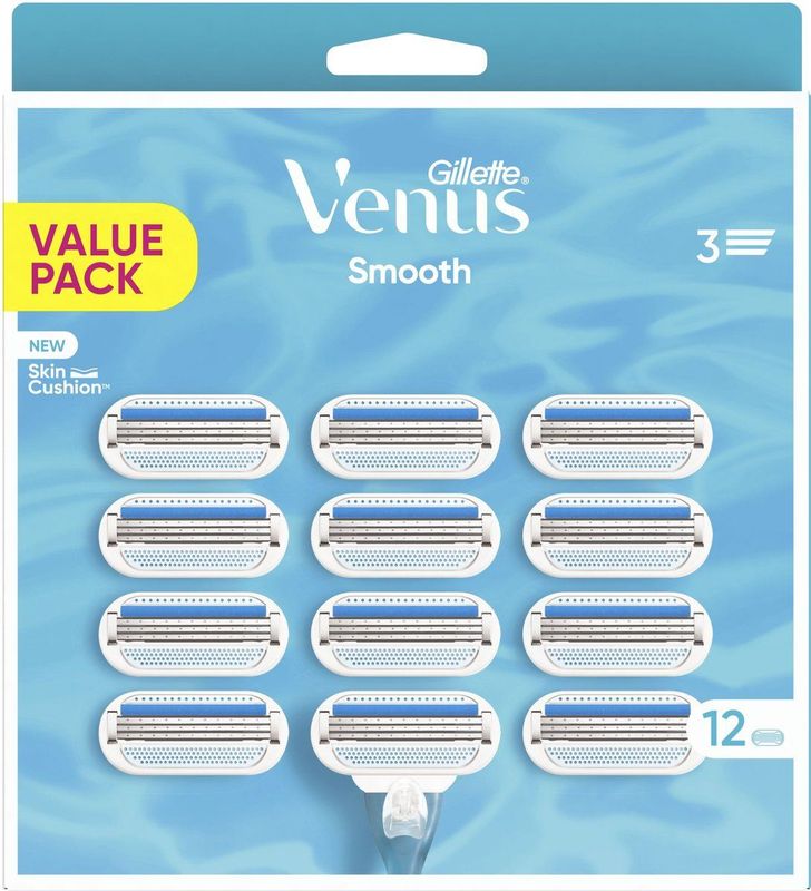 Gillette - Venus Scheermesjes - Smooth - 12 Navulmesjes