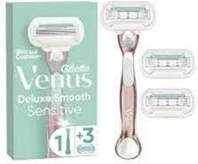 Gillette Venus Deluxe Smooth Sensitive RoseGold-scheersysteem Voor Vrouwen- 1 Handvat, 3 Navulmesjes, 5 Diamantachtige Mesjes Met Beschermlaag