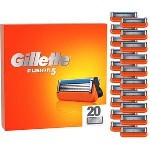 Gillette Fusion5 reservemesjes voor heren, 20 stuks, gemaakt met anti-wrijvingsmessen, tot 20 scheermesjes voor lemmet