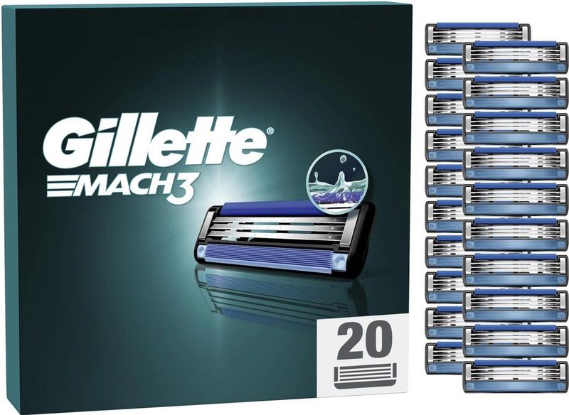 GIllette Mach 3 scheermesjes 20-pak navulmesjes