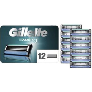 Gillette - Mach3 Navulmesjes - 12 Stuks - Staal - Gladde Scheerbeurt