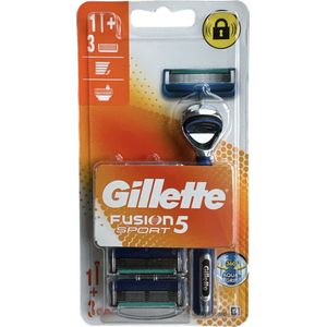 Gillette Fusion Sport 5 - 1 Houder & 3 Mesjes - Precisie - Comfort - Sportief - Gladheid
