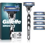 Gillette - Mach3 - Scheerapparaat + Vervangende Messjes - 5 st