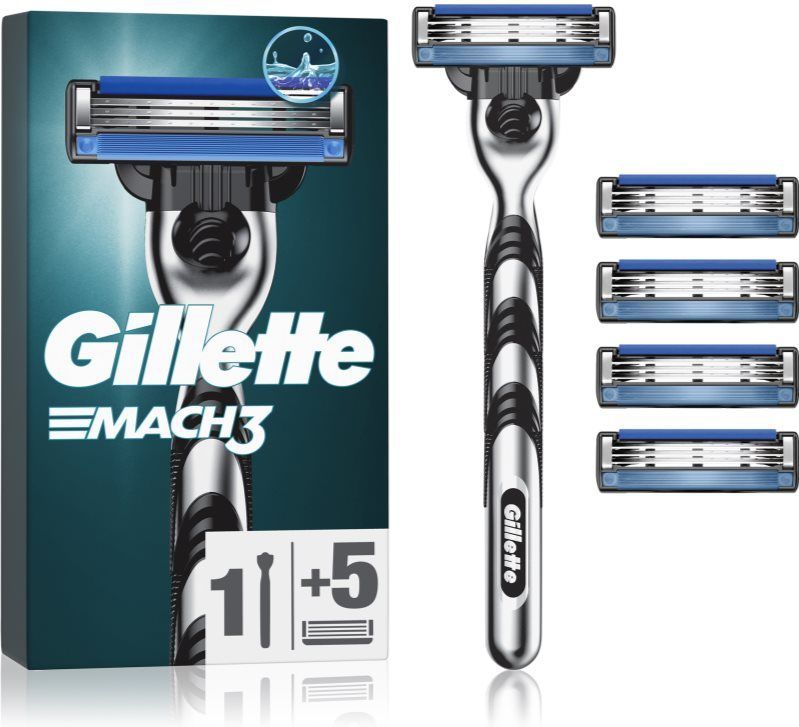 Gillette - Mach3 - Scheerapparaat + Vervangende Messjes - 5 st