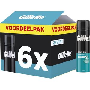 Gillette - Classic Sensitive - Scheergel - Voor Gevoelige Huid - Voordeelverpakking 6 x 200ml