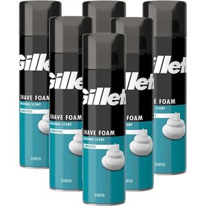 Gillette Scheerschuim - Original Scent - Gevoelige Huid - 6x 200ml - Voordeelverpakking