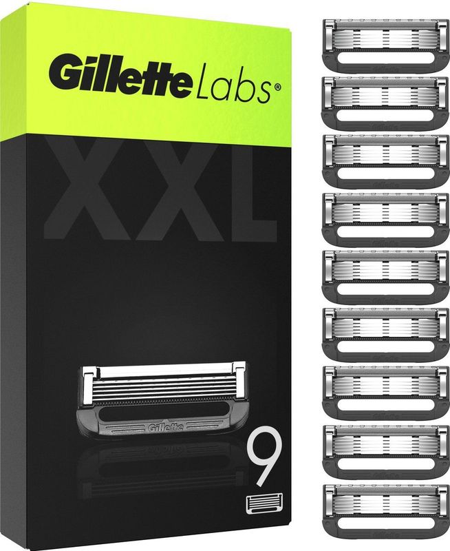 Gillette Navulmesjes Voor GilletteLabs - Exfoliating Bar En Heated Razor - 9 Scheermesjes