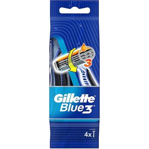 Gillette Blue3 Wegwerpscheermesjes voor mannen, 4 scheerapparaten (+1 gratis scheermes)