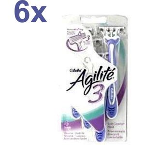 Gillette - Agilite 3 - Women - Wegwerpmesjes - 6x 6 Stuks - Voordeelverpakking