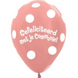 Ballonnen Communie Polka Dots Metallic Rose Gold 30cm 50st SEMPERTEX PRO