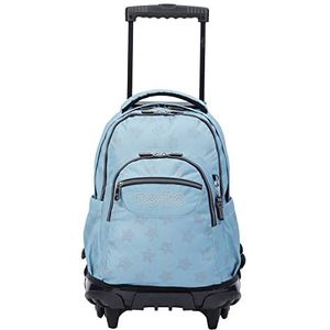 TOTTO Schoolrugzak met wielen en sterren, blauw, blauw, Blauw