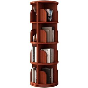 hoge boekenplank Ronde boekenkast Meerlaagse boekenplanken 360° draaibare boekenplank Vloerstaande boekenplank Massief hout Luxe staande boekenkast perfecte weergave