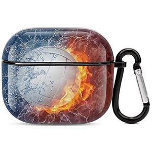 Volleybal in vuur en water oortelefoon beschermhoes PC hoofdtelefoon cover compatibel voor Airpods 3