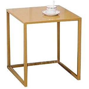 Prachtige salontafel, smeedijzeren industriële stijl kleine vierkante tafel, bank bijzettafel/bijzettafel/hoektafel in de woonkamer, goud (afmetingen: 45x45x50cm)