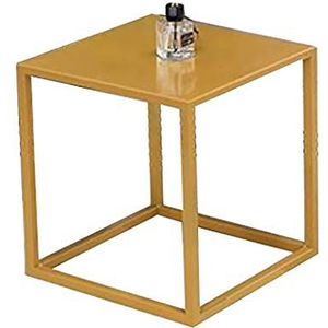 Prachtige salontafel, smeedijzeren industriële stijl kleine vierkante tafel, bank bijzettafel/bijzettafel/hoektafel in de woonkamer, goud (afmetingen: 40x40x45cm)