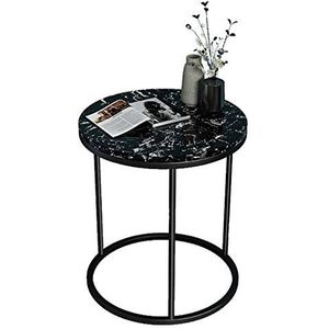 Prachtige bank bijzettafel, ronde tafel van ijzermarmer/glas, Scandinavische luxe salontafel/telefoontafel/hoektafel (kleur: A)